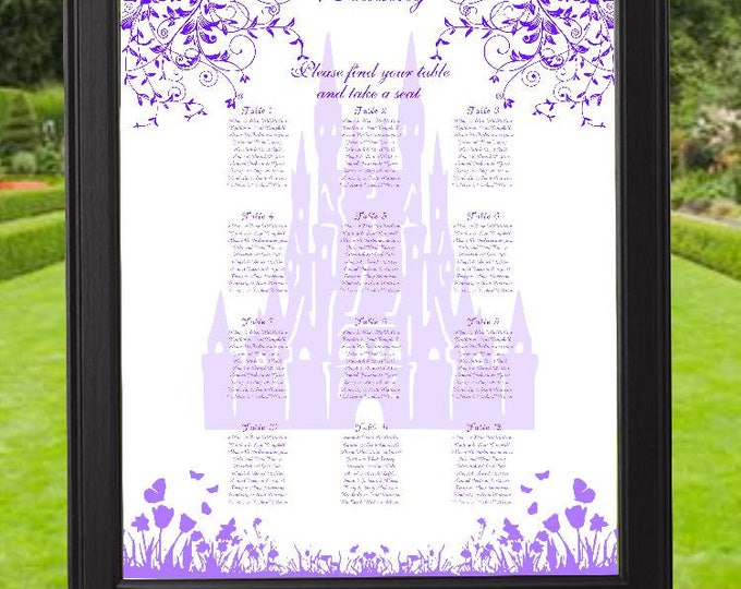 DIGITAL Castle Wedding Seating Table Sign - Rustic Wedding Sign - Wedding Sign - Ready to Hang - lovebirdslane