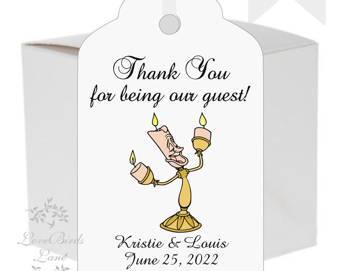 Be Our Guest Lumiere Asking Bridesmaid Cards | Enchanted Rose Thank You Cards | Personalized Thank You Card | lovebirdslane #T0531-1