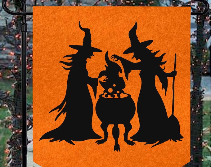Witches Brew Halloween Decor Felt Bunting Banner Pendent - Indoor or outdoor decor