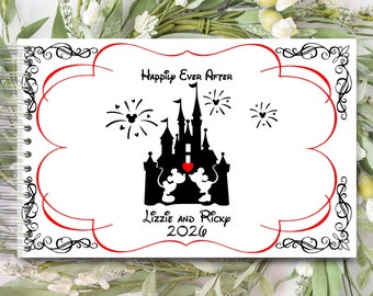 Personalized Handmade Mickey Minnie Photo Alblum Guest Book | Memory Journal or Wedding Guestbook Sweet 16 Journal Artisain #GB-0922-1