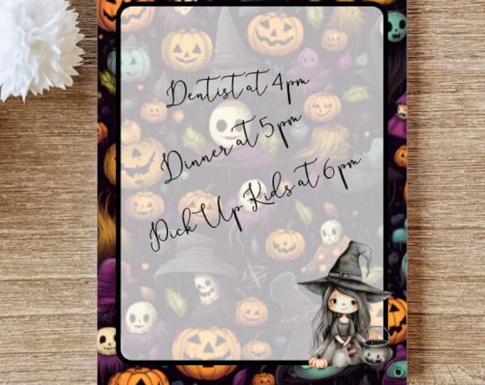 Whimsical Witch Pumpkin Notepad – Cute Halloween Stationery, Spellbound Fall Notes, Magical Autumn Notepad