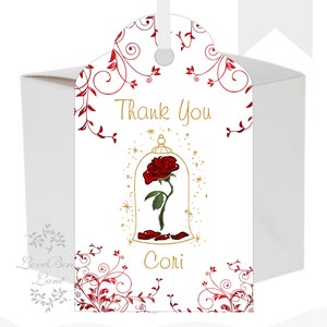 Belle en het beest vragende bruidsmeisjekaarten | Enchanted Rose-bedankkaarten | Gepersonaliseerde bedankkaart | tortelduifjesbaan #T501-0