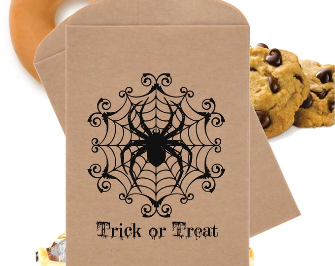 SAVE 30% OFF 24 Spiderweb Trick or Treat Favor Bags Halloween Favor Bags Treat Bags Candy Bag Wizard Theme Party Favors Table Party Favor