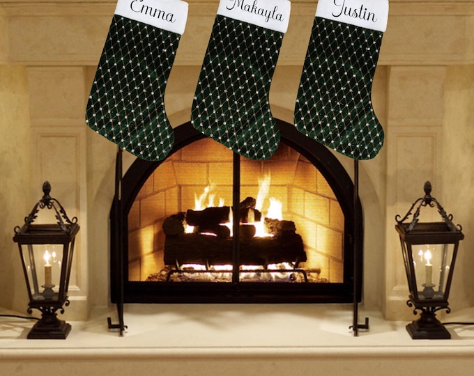 Personalized Crystal Accent Christmas Stocking