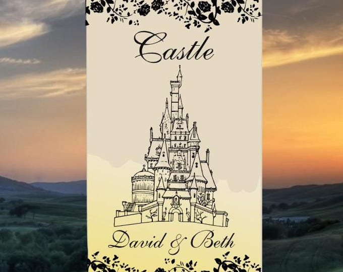 Personalized Wedding Luminaries Table Numbers Lantern Centerpiece Decorations Castle Beauty and the Beast