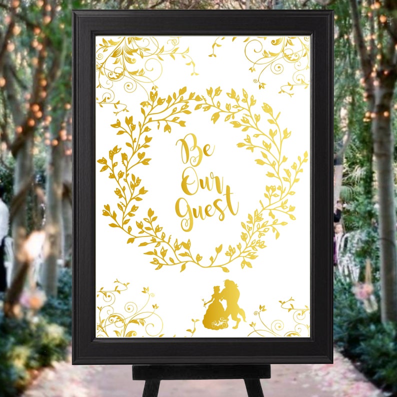 Beauty and the Beast Be Our Guest Wedding Welcome Sign