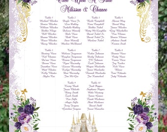 Seating Chart Table Sign Vintage Wedding Seating Chart Guest Seating Wedding Welcome Sign Fairytale Castle SC-0825P