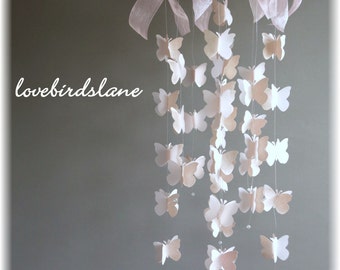 Pink Butterfly Mobile - Nursery Bedding, Nursery Decor, Baby Shower Gift Wedding Decor, Wedding Mobile