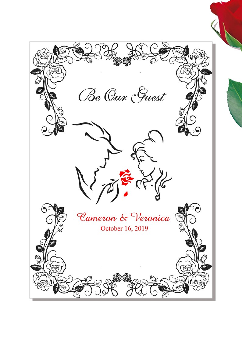 Digital Printable Fairytale Beauty And The Beast Wedding Etsy digital-printable-fairytale-beauty-and-the-beast-wedding-etsy