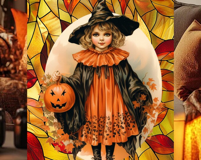 Halloween Vintage Witch Night light Table Lamp Holliday Ambient Mood Light Home Décor