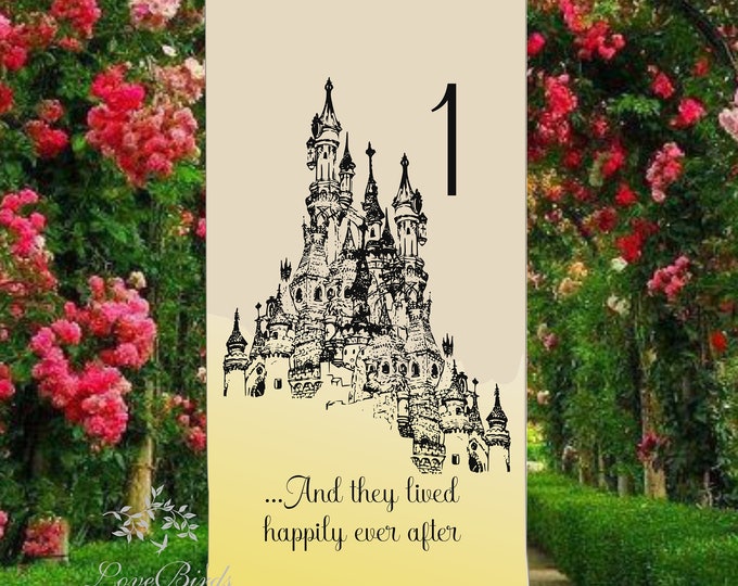 Personalized Wedding Luminaries Table Numbers Lantern Centerpiece Decorations Enchanted Castle Fairy Tale Wedding Luminaries