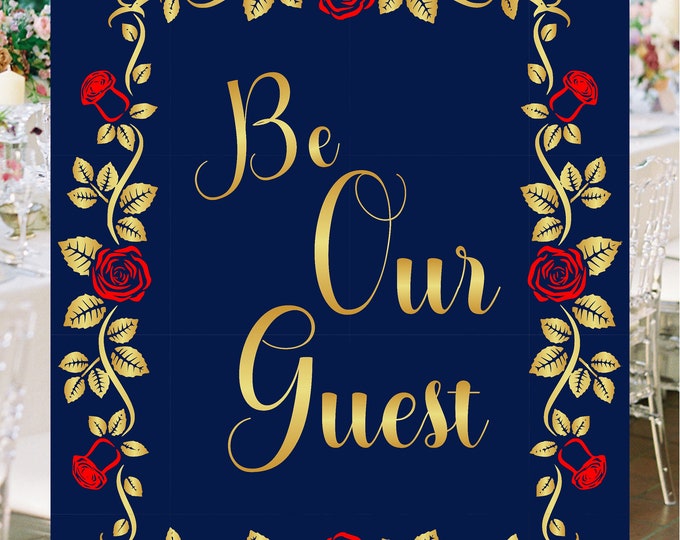 Personalized Be Our Guest Sign Beauty And The Beast Wedding Welcome Sign lovebirdslane