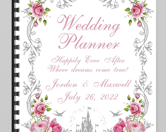 Blush Wedding Planner Floral Wedding Planner Customized Wedding Planning Book 9.5x11 inches #weddingplanner  WP529