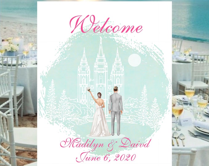 Welcome Wedding Sign Watercolor Couples Wedding Alternative Guest Book lovebirdslane