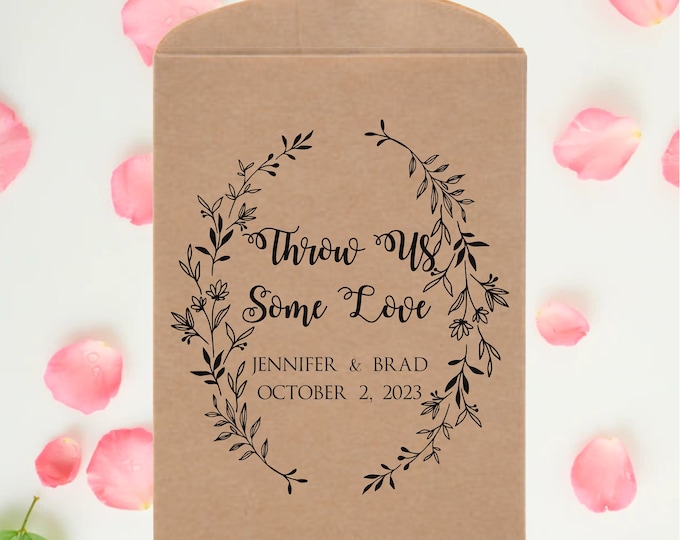 Personalized Wedding Petal Toss Packets - EMPTY Bags