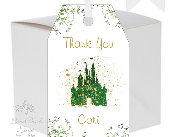 Watercolor Castle Gift Tags | Fairy Tale Castle Thank You Cards | Personalized Thank You Card | lovebirdslane #T501-4