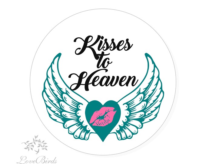 Kisses To Heaven Hershey Kiss® Candy Sticker Celebration of Life Stickers | Candy Table Decor | Labels Envelope Seal