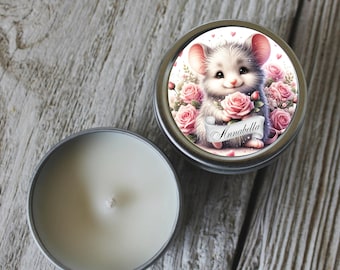 12  Baby Shower Tin Candle Gifts Personalized Baby Shower Parting Gifts  Baby Mini Mouse Lighted Candle Gift #cf0129