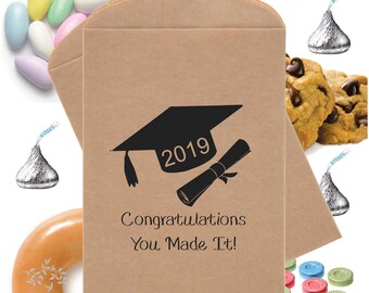 Congrats Graduation Favor Bags Donut Cookie Popcorn Gift Bags