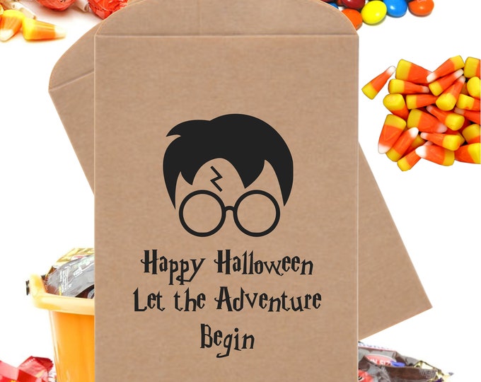 24  Designer Happy Halloween Party Favor Bags Let The Adventure Begin Treat Bags Harry P Dessert Table Party Favor Bags