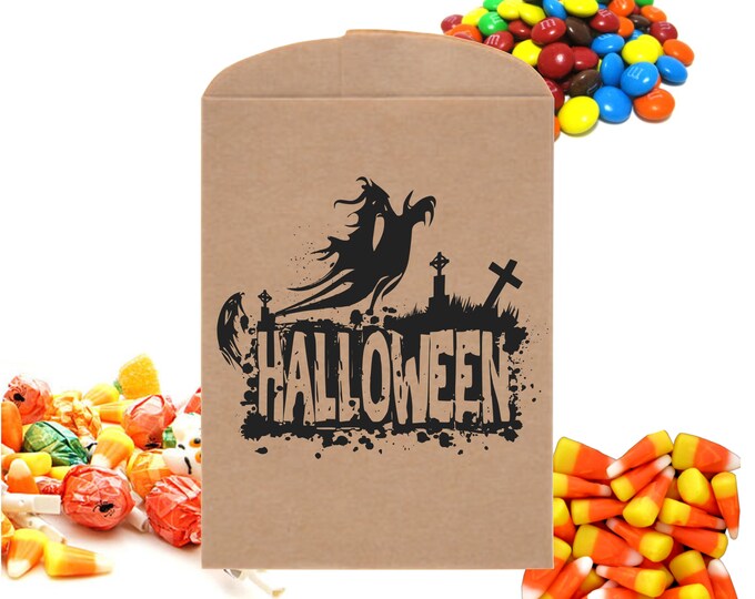 24 Bags Ghost Halloween Party Treat Bags Halloween Trick Treat Bags Graveyard Dessert Table Party Favor Bags Party Favor Bags