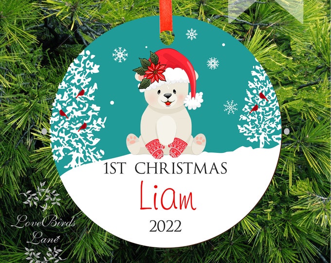 Baby's First Christmas Ornament Custom Baby's 1st Christmas Boy or Girl Baby Reindeer Newborn Gift Personalized Baby Boy Christmas Ornaments