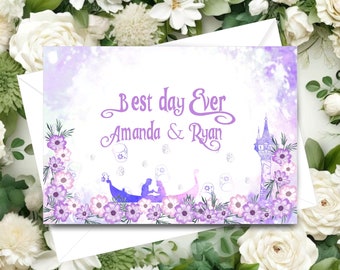 Printed Rupunzel Best Day Ever Thank You Cards | Personalized Thank You Cards Wedding | Enchanted Carriage Thank You Note Cards | #C0119