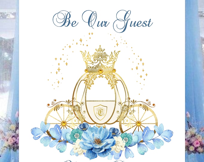 Digital Personalized Be Our Guest Sign Beauty And The Beast Wedding Welcome Sign lovebirdslane #WS64D2