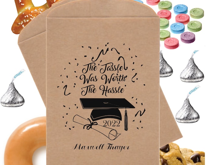Personalized Graduation Favors Graduation Favor Bags Donut Cookie Popcorn Gift Bags  Class of 2022  #FB514-1