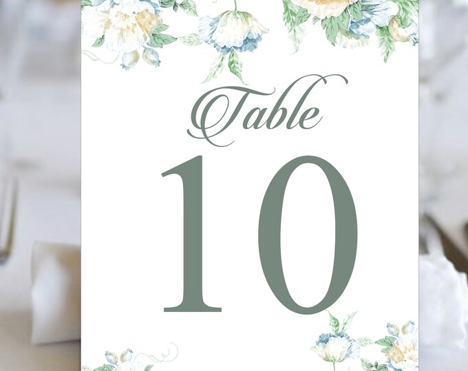 Table Numbers Botanical Rustic | Table Seating Cards | Item TN-619-2 | lovebirdslane