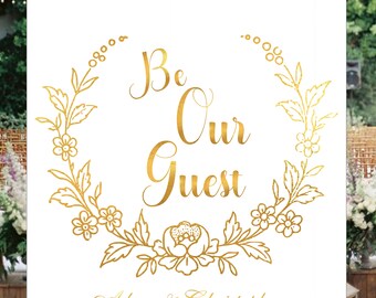 Digital Personalized Be Our Guest Sign Beauty And The Beast Wedding Welcome Sign lovebirdslane #WS9011