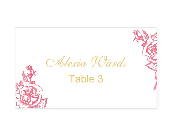 Place Card Enchanted Rose Romantic Accent Fairy Tale Princess Wedding Escort Cards Table Seating Reserved Seating Cards #PC-07160-8