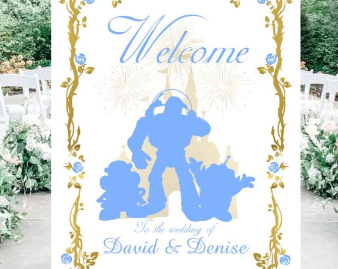 Personalized Fairy Tale Toy Story Wedding Welcome Sign