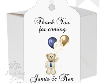 Personalized Teddy Bear Baby Shower Thank You Cards | Personalized Thank You Card Gift Tags | lovebirdslane #T430-3