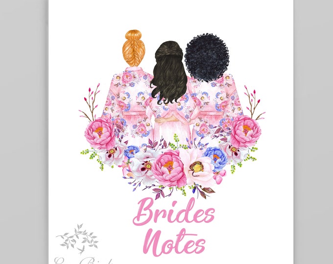 BFF Bride's Notes Wedding Planning Pocket Notebooks for Bridal Party Bridesmaid Box Gift for Wedding Party Asking Bridesmaids