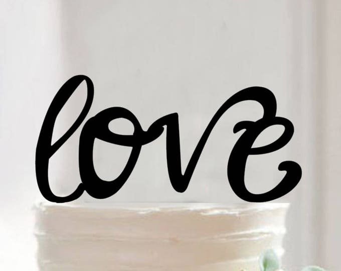 Love Cake Topper - Wedding Mr Mrs Black Toppers - Romantic Bride Groom - Wedding Decoration - Marriage decor - Anniversary Topper