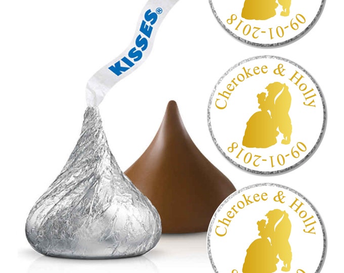 Beauty And The Beast Hershey Kiss® Candy Sticker | Candy Table Decor | Wedding Candy Labels #CS-0717-1