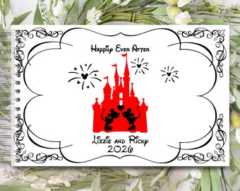 Personalized Handmade Mickey Minnie Photo Alblum Guest Book | Memory Journal or Wedding Guestbook Sweet 16 Journal Artisain #GB-0922-2