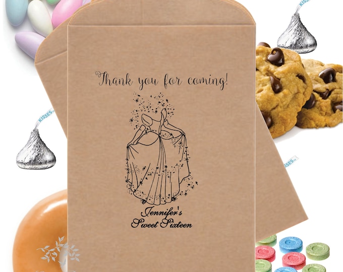 Personalized Cinderella Favor Bag Bridal Shower With Love Candy Buffet Bags Snack Bar Buffet Bags Treat Bags Ticket Bag Holder