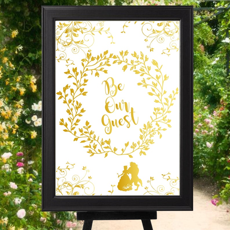 Beauty and the Beast Be Our Guest Wedding Welcome Sign