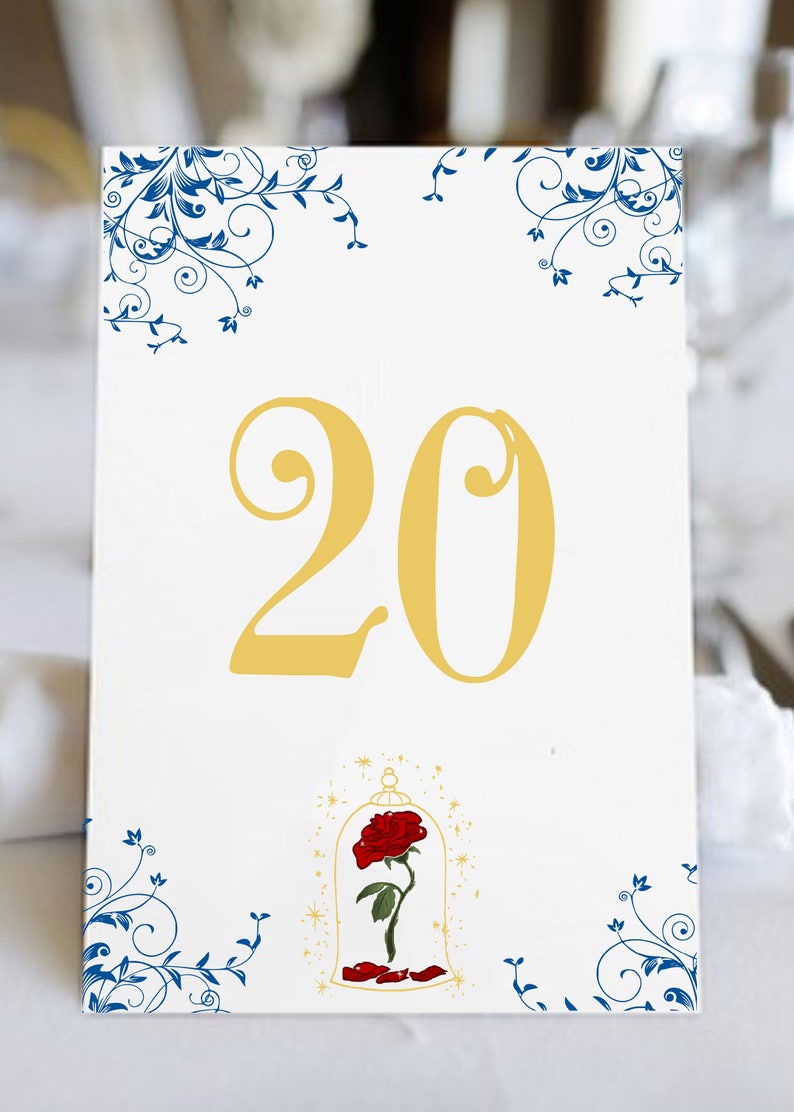 Crimson Enchanted Rose Beauty And The Beast Wedding Table Etsy