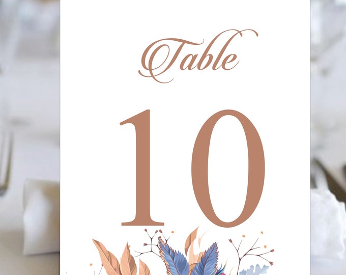 Rustic Blush Table Numbers | Table Seating Cards | Item TN-619-0 | lovebirdslane