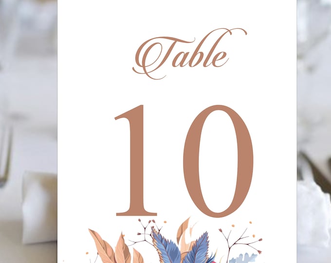 Rustic Blush Table Numbers | Table Seating Cards | Item TN-619-0 | lovebirdslane