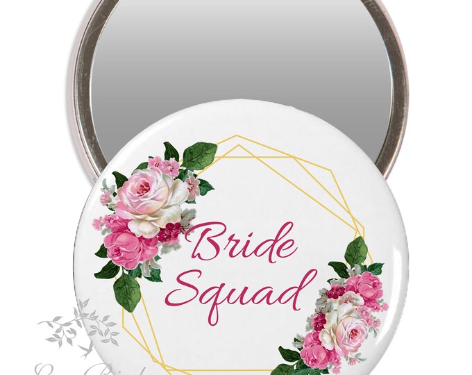 Personalized Blush Wedding Pocket Mirror Favors #PB-07-1 #affordableweddingfavors