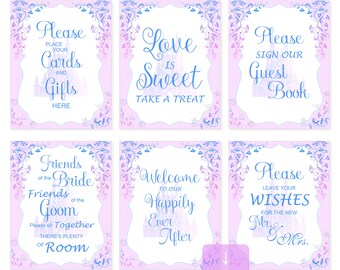 Digital Little Mermaid Wedding Signs 6 Piece Set 11x14 Inches Instant Download