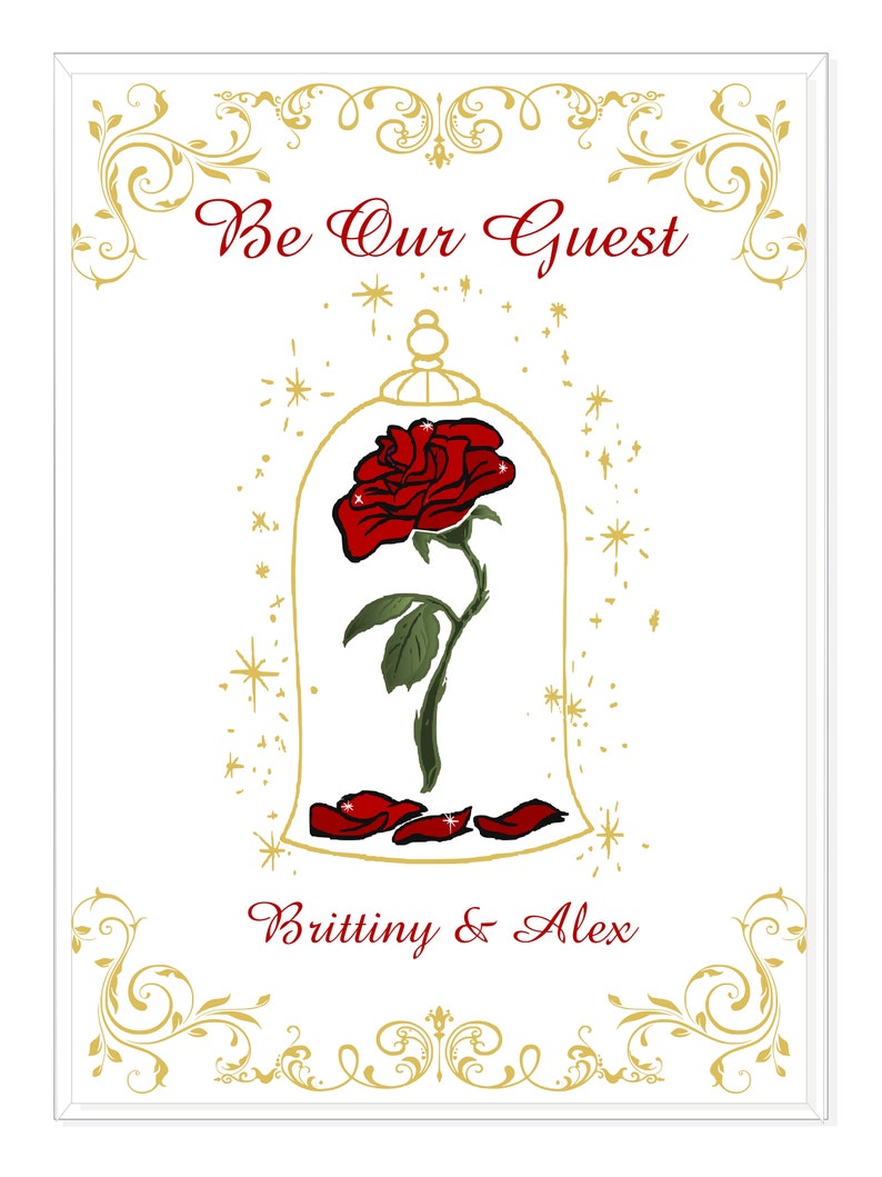 Enchanted Rose Beauty and the Beast Wedding Invitation Be Etsy