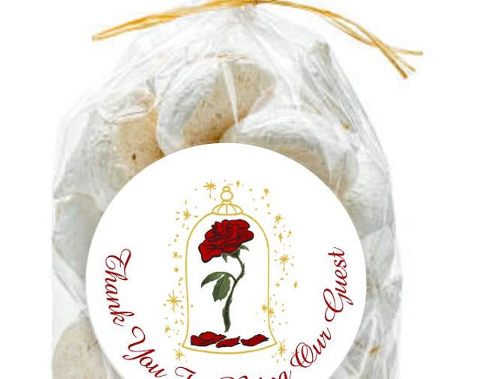 Enchanted Rose Be Our Guest Thank You Sticker