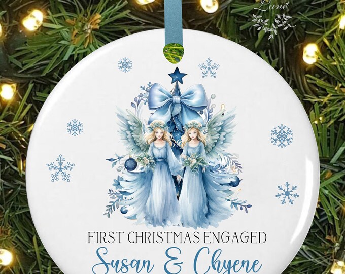 Christmas Angels First Christmas Married Ornament - Married Personalized Wedding Gift - lovebirdslane #O-1205-11