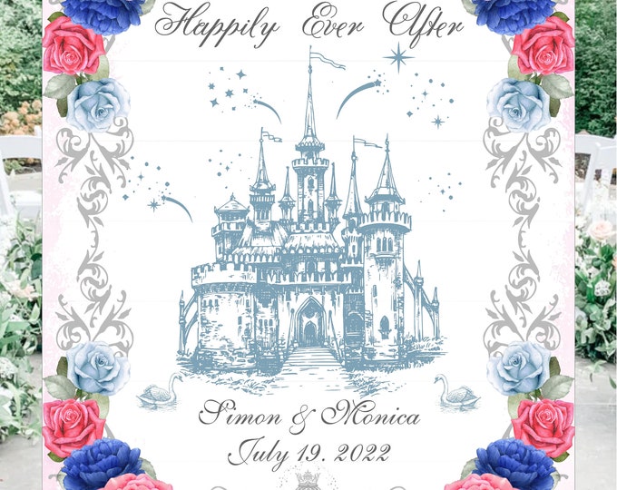 Enchanted Castle Wedding Welcome Sign Guest Book Alternative | Unique Wedding Guestbook |  LovebirdsLane #WS0505-P