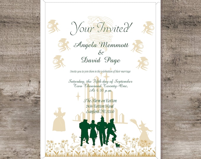 Wizard Of Oz Wedding Invitation | Wedding Invitation | Calligraphy Wedding Invitation | Lovebirdslane